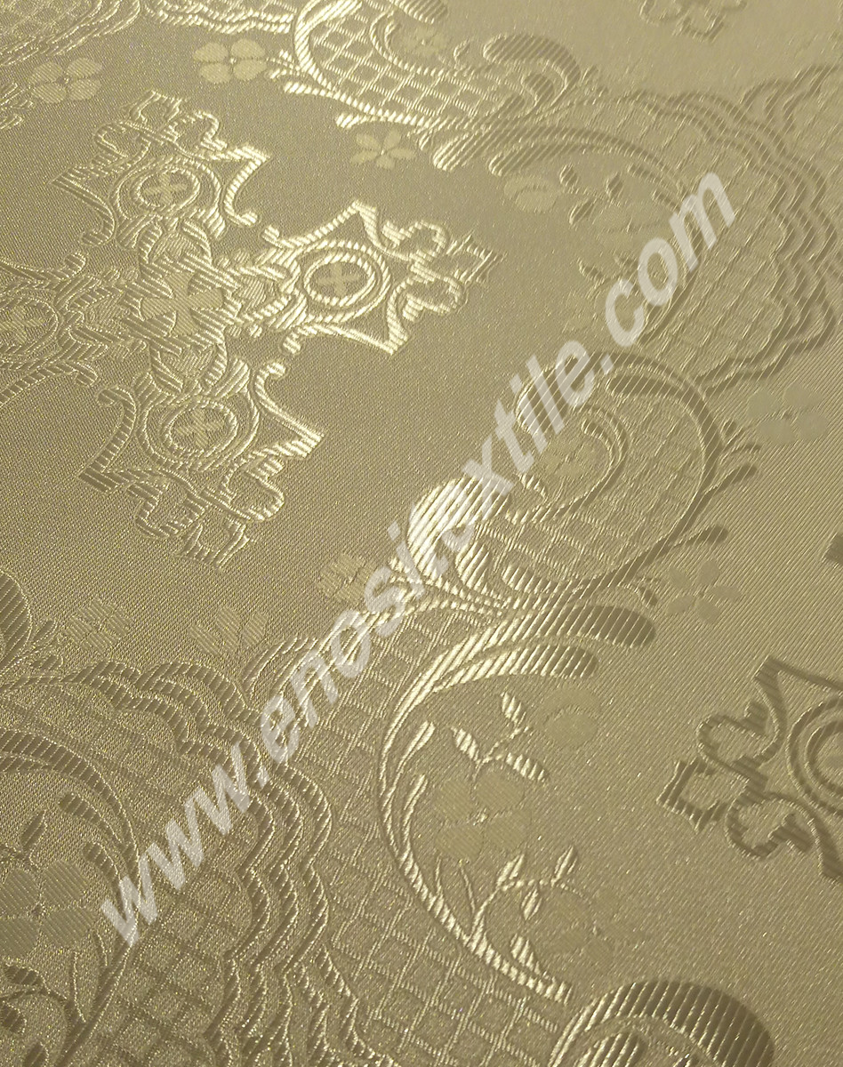 KL-016 White-Silver Brocade Fabrics